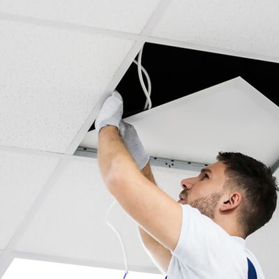 Pannelli di soffitto in fibra minerale quadrata, moderni, eco-compatibili, per l'acustica