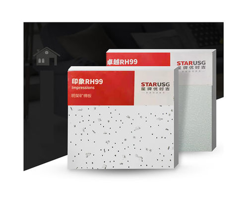 600x600 mm Piastrelle di soffitto in fibra minerale acustica con superficie forata